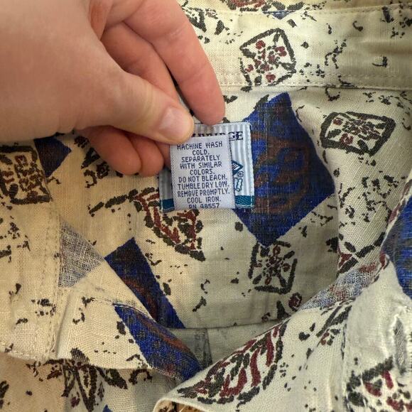 VTG Hawaiian Cambridge Classics Men’s XXL Linen Cotton Floral Shirt Button Up - Picture 10 of 12